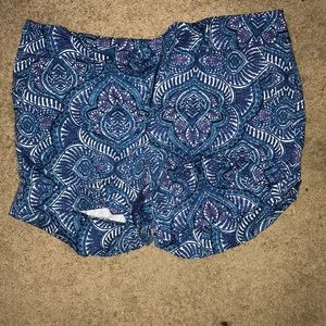 Blue and purple printed shorts